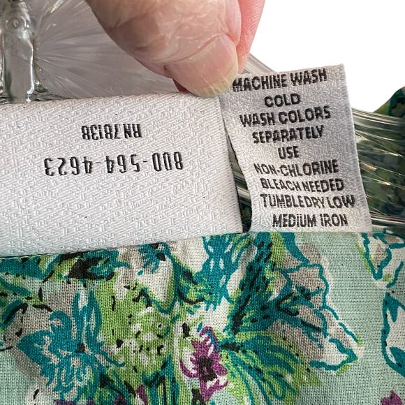 VERMONT COUNTRY STORE L Floral Short Sleeve Button Down Shirt Cottage Granny - Picture 4 of 5